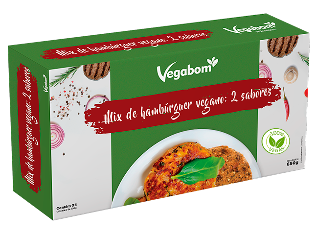 Detalhes do produto Mix de Hambúrguer Veganos com 2 sabores